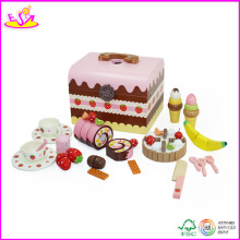 2014 nouveau gâteau d&#39;anniversaire en bois bricolage jouets, enfants alimentaire série bricolage gâteau décoration en bois gâteau jouet W10b053